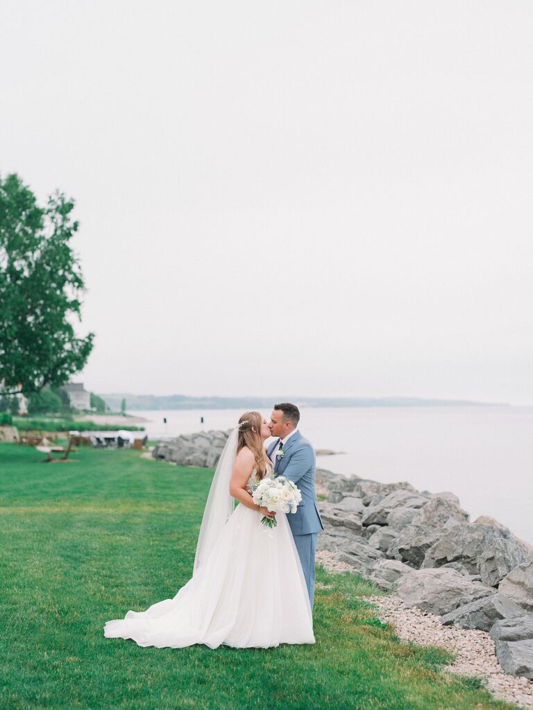 Bride and groom at Inn at Bay Harbor